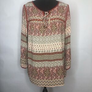 Skies are blue womans boho blouse top